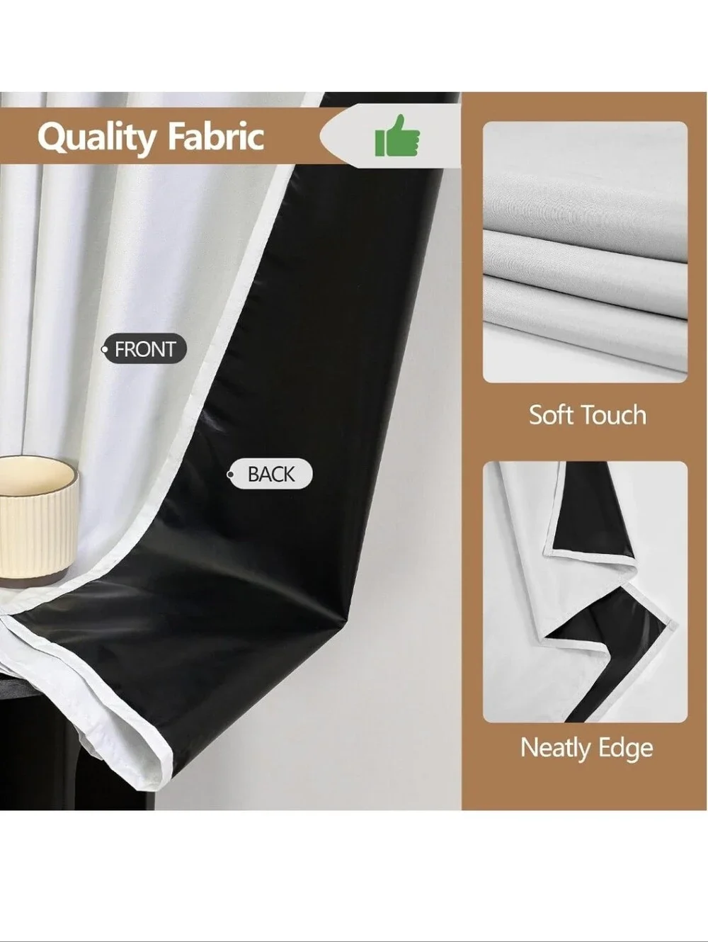 Black and White Reversible Curtain Panel | 50